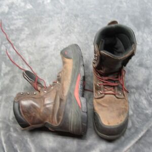 Red Wing Mens Boots 11 D Brown Safety‎ Toe Work Lace Up Traction Tred Lite 3522